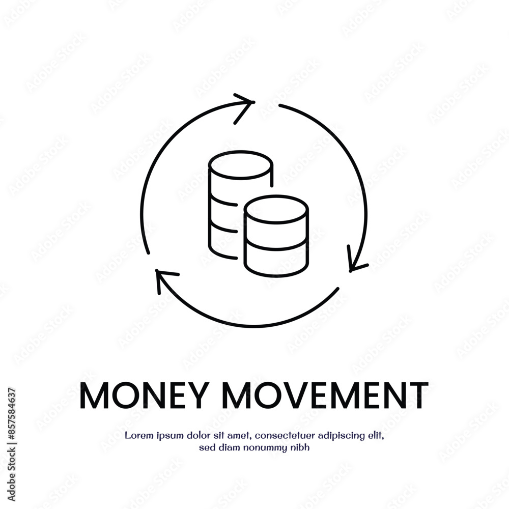 Poster money circulation thin outline icon vector design good for web or mobile app
