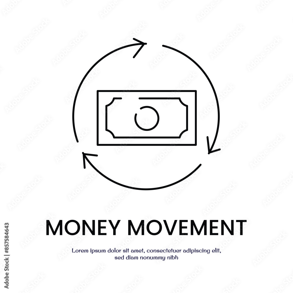 Aufkleber money circulation thin outline icon vector design good for web or mobile app