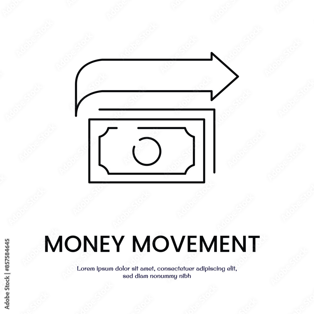 Poster money transition thin outline icon vector design good for web or mobile app