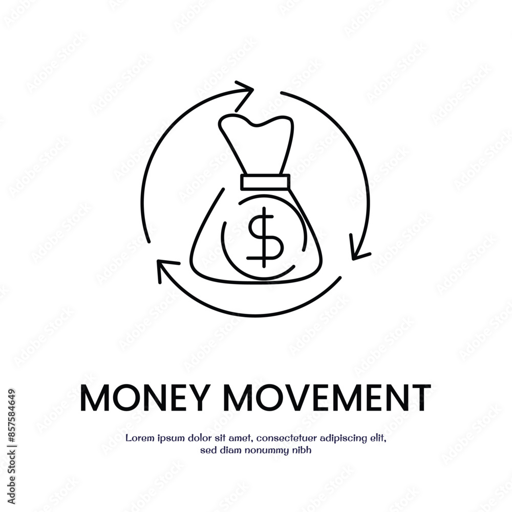 Poster money circulation thin outline icon vector design good for web or mobile app