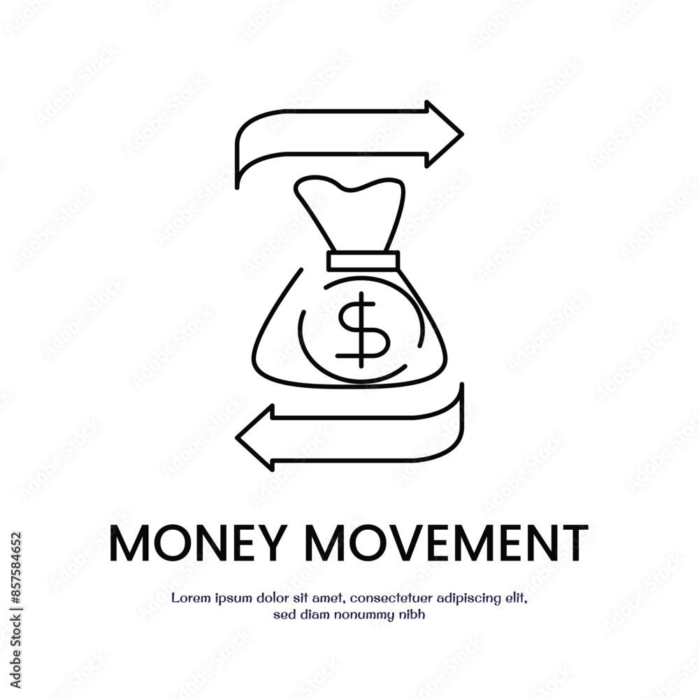 Poster money circulation thin outline icon vector design good for web or mobile app