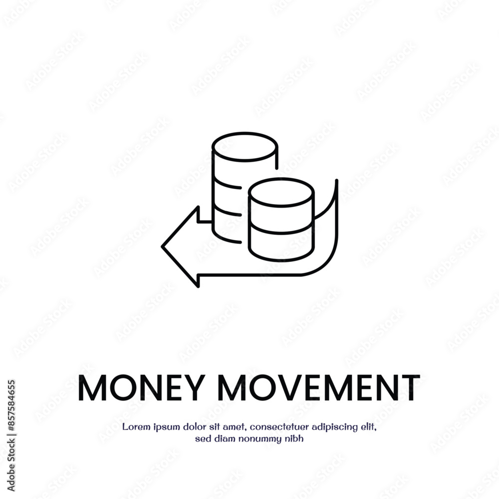 Poster money transition thin outline icon vector design good for web or mobile app