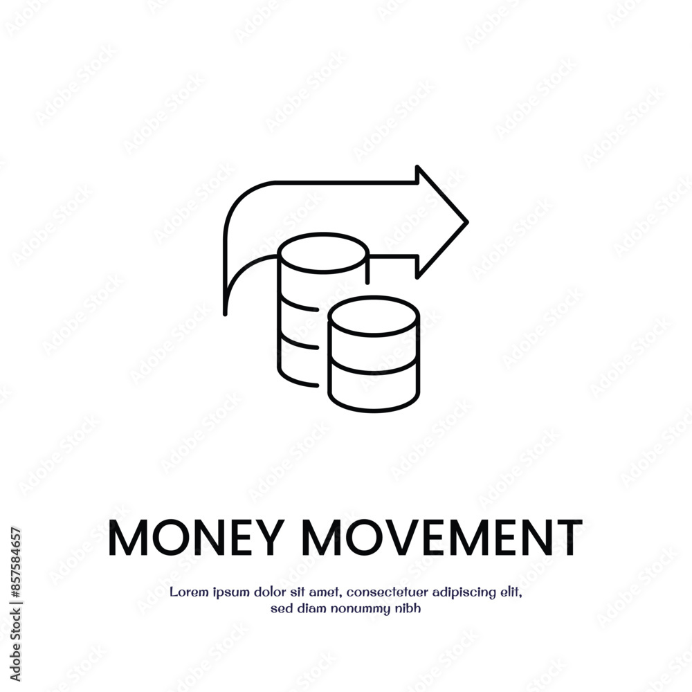 Poster money transition thin outline icon vector design good for web or mobile app