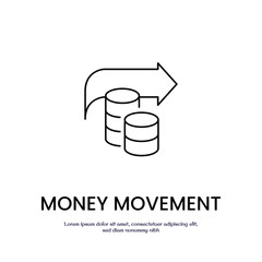 money transition thin outline icon vector design good for web or mobile app