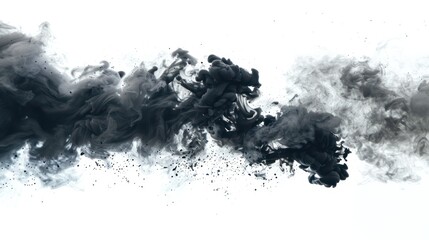 Obraz premium Black smoke on white background
