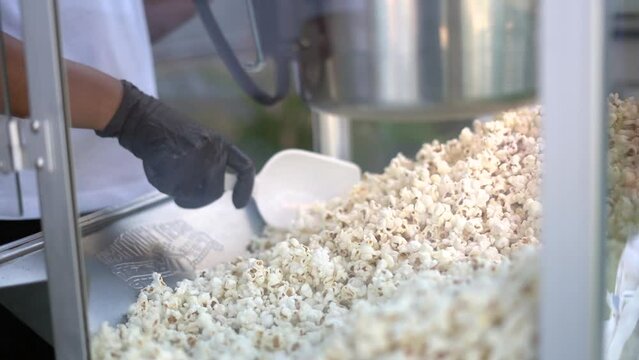 a popcorn machine at a children's party
