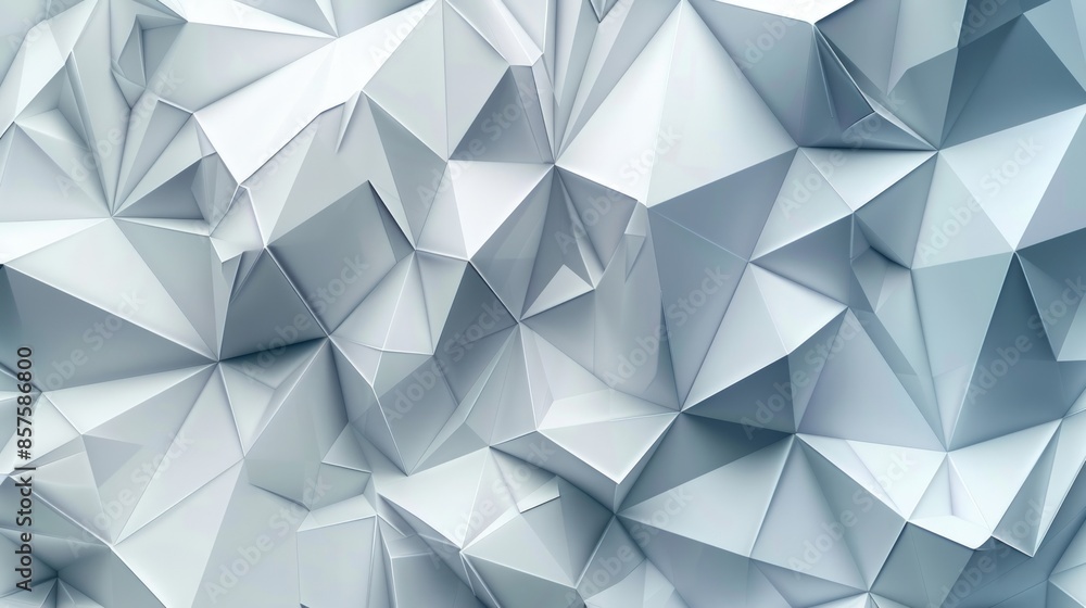 Poster a white background with a lot of triangles. generate ai image