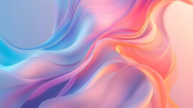 3. Design an eye-catching abstract background using fluid color gradients and dynamic wave lines in soft pastel hues. Suitable for cards and landing pages.