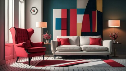 modern living room with sofa