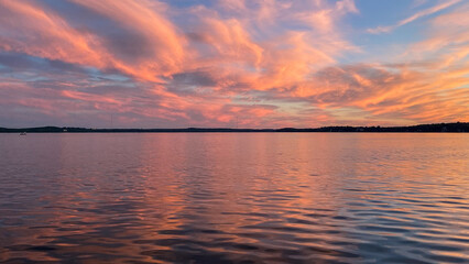 Colorful Cloudscape Sunset over Lake Mendota on the Boat