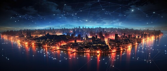 Global Shipping Network: Digital Illustration of Intercontinental Routes and Distribution Hubs with Glowing Dots