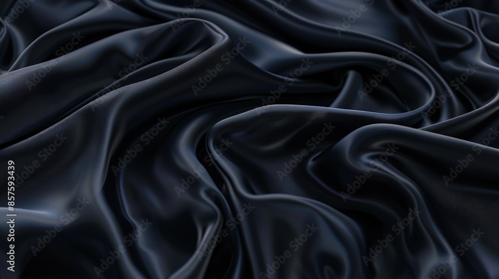 Aufkleber a black fabric with a pattern of lines and dots. generate ai image