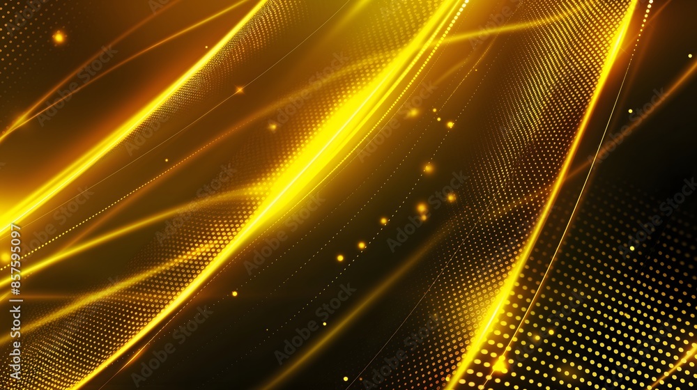 Poster 3. design a sleek technology-inspired abstract background with perforated elements and vivid yellow 