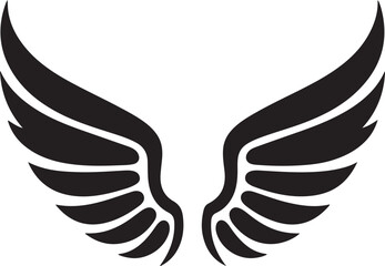 Wings logo with silhouette vector image