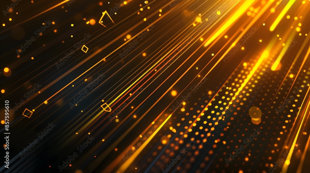 Poster 3. design a sleek technology-inspired abstract background with perforated elements and vivid yellow 