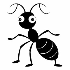 Simple Ant Coloring Page Vector Silhouette Illustrations for Kids and Educational Use