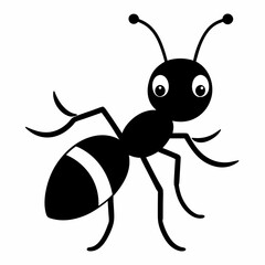Simple Ant Coloring Page Vector Silhouette Illustrations for Kids and Educational Use