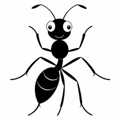 Simple Ant Coloring Page Vector Silhouette Illustrations for Kids and Educational Use