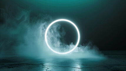 Luminous Circles Against a Dark Background