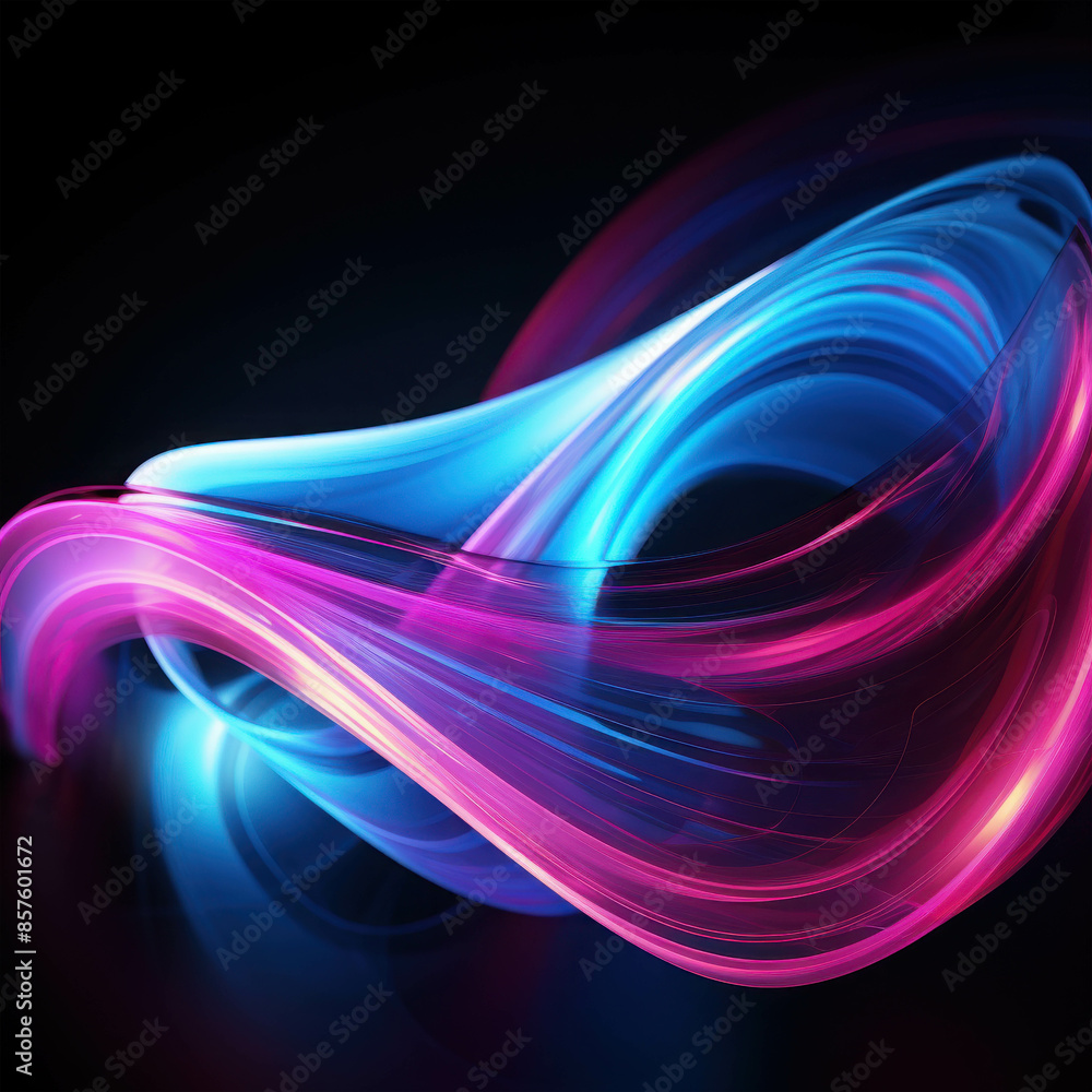 Poster neon light trails in a dynamic abstract design
