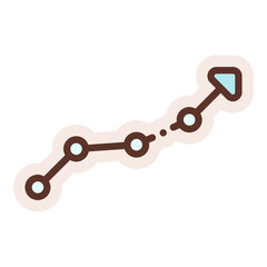 growth improvement arrow sticker illustration