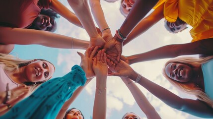 group of people holding hands