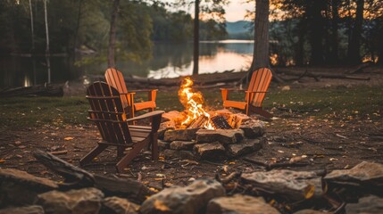 campfire in the forest