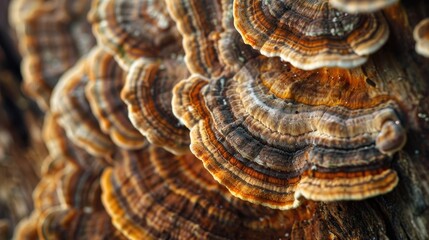 Shelf fungus growing on a tree trunk