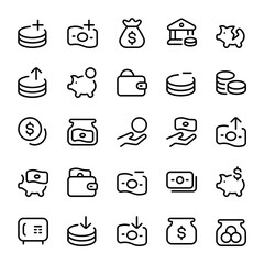Saving icons with line style, perfect for user interface projects