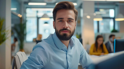 Obraz premium portrait of Digital Marketing Manager working in modern office