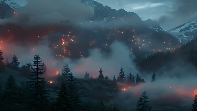 The ghostly lights in the mountain pass are said to be the souls of those who perished on the treacherous journey forever ped in this limbo between the living and the dead.