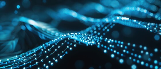 Digital representation of DNA strands, holographic display, scientific innovation