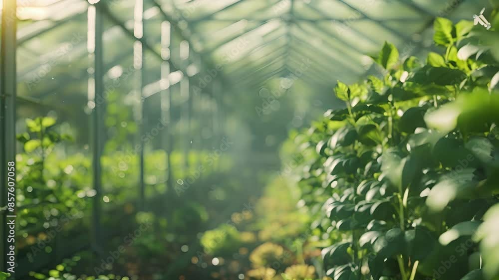 Aufkleber a futuristiclooking greenhouse equipped with automated nutrient sensors ensuring optimal growing con
