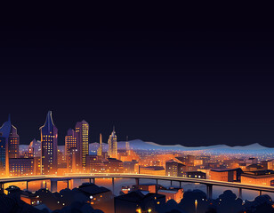 Naklejka premium Starless night sky over the city at night