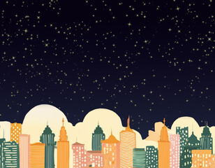 Fototapeta premium Star-filled sky above the city at night
