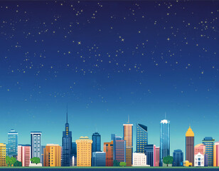 Fototapeta premium Star-filled sky above the city at night