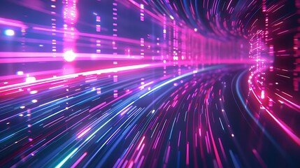 Abstract Background with Vivid Pink and Blue Lights