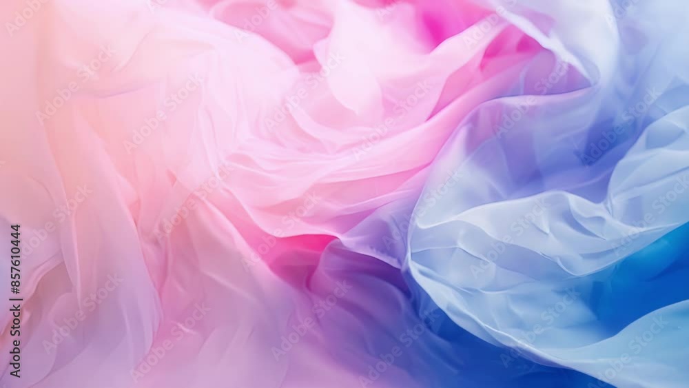 Poster intriguing closeup of silk tulle covered in a gradient of pastel hues creating a soft and ethereal o