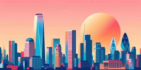 Obraz premium Business building skyscraper city background