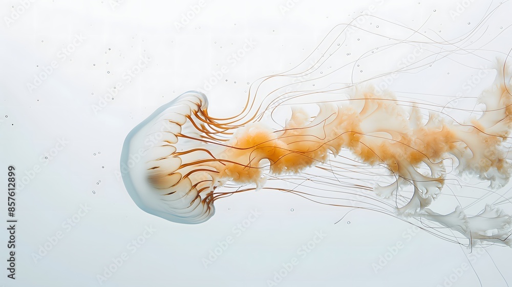 Poster 2. create a high-definition close-up of a jellyfish gliding through water, highlighting its ethereal