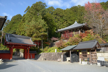 Fototapeta premium 秋の本圀寺 赤門と経蔵 京都市山科区