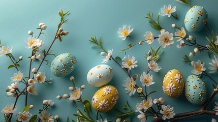 vector illustration with a plain background on an Easter day theme 3 AI Generative