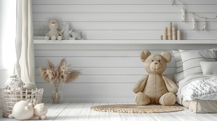 interior design illustration for small children with the theme of dolls and toys 2 AI Generative