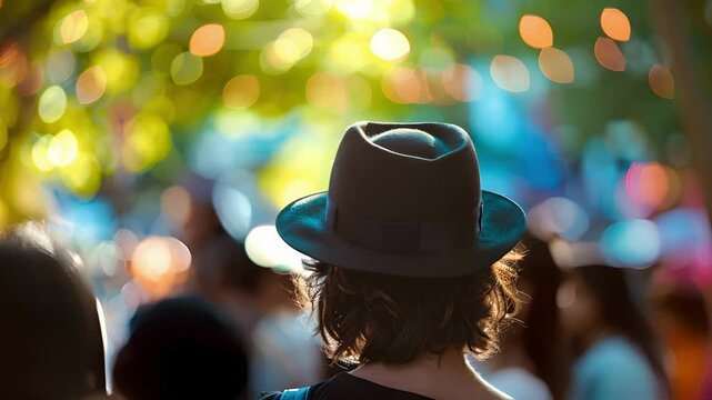 Blurry street performers captivating the audiences attention at the festival.