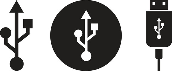 Usb icon set illustration. Flash disk icon and symbol. flash drive sign.