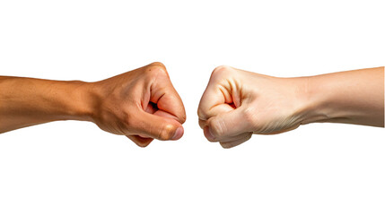 Teamwork Fist Bump - High-Angle View of Hands in Fist Bump Gesture for Partnership, Copy Space Above for Promotional Text