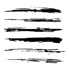 Vector set of rough texture black brushes stroke. Dirty and stained brush stroke. Abstract dark brush stoke collection