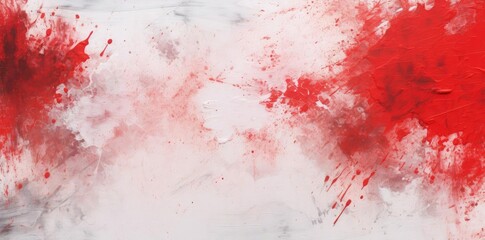 background white red paint on the wall a paintbrush rests on a wooden surface, with a red paintbrush resting on top of it