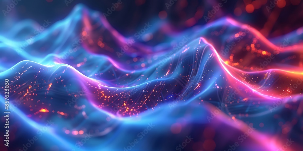 Poster abstract cosmic waves background a futuristic abstract background with cosmic wave patterns and brig