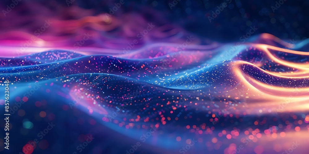 Poster abstract background with stars, abstract cosmic waves background a futuristic abstract background wi